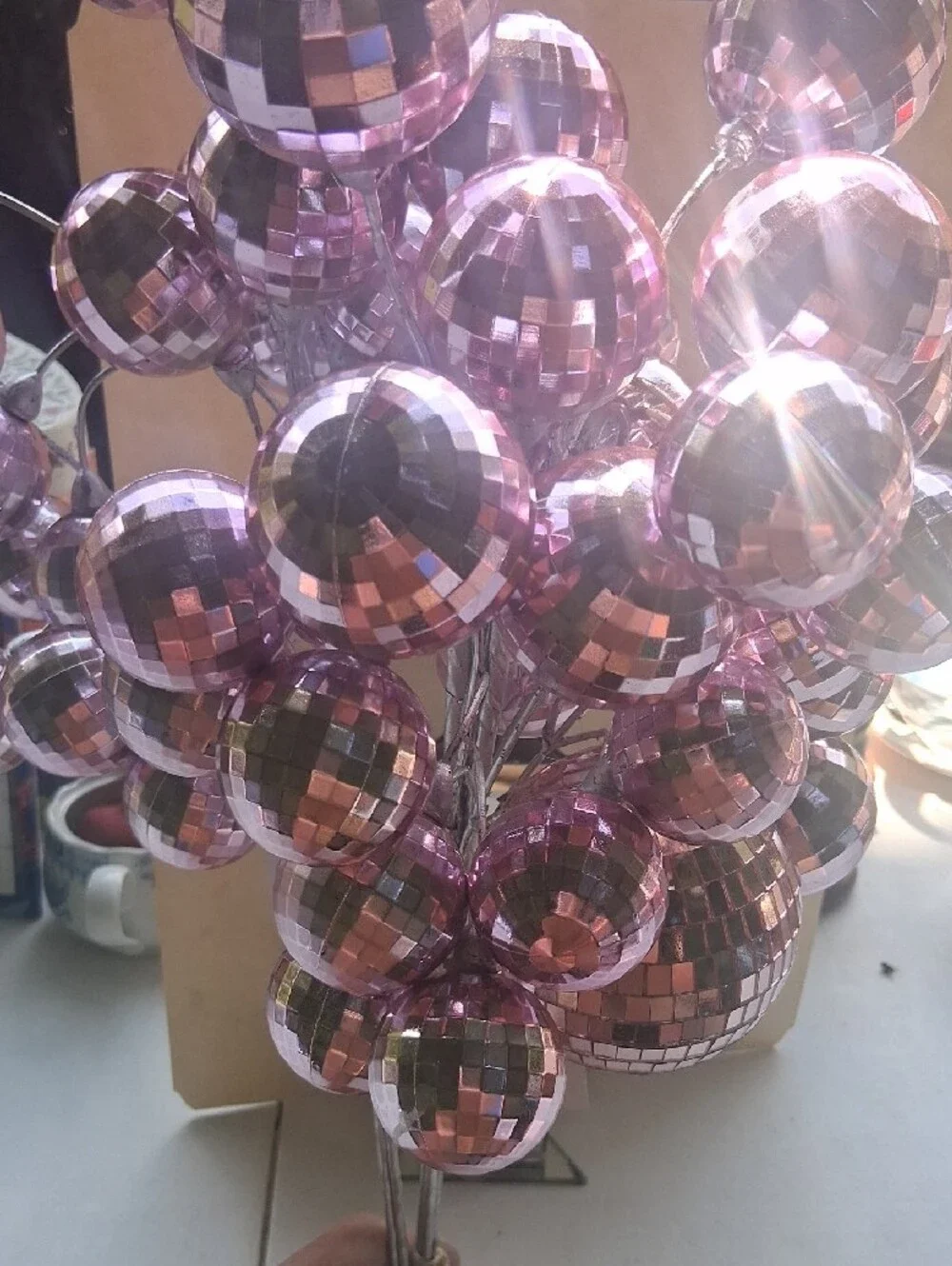 Pink Disco Ball  Bouquet (2) - Stand Not Inclided